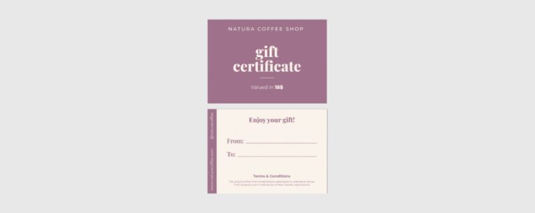 Gift Certificate Printing