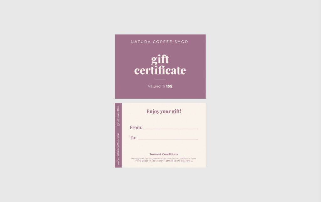 Gift Certificate Printing | East Van Print