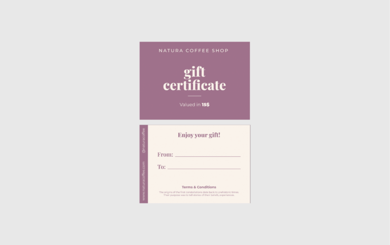 Gift Certificate Printing