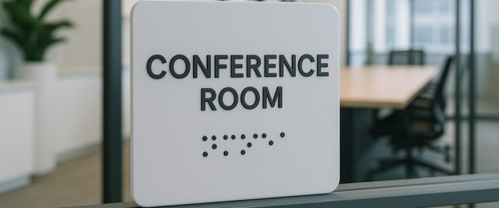 conference room braille signs